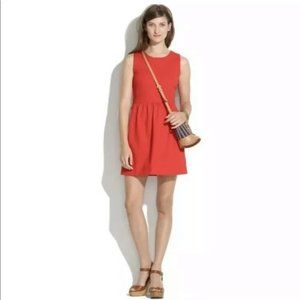 Madewell coral cotton blend zipper back dress XXS